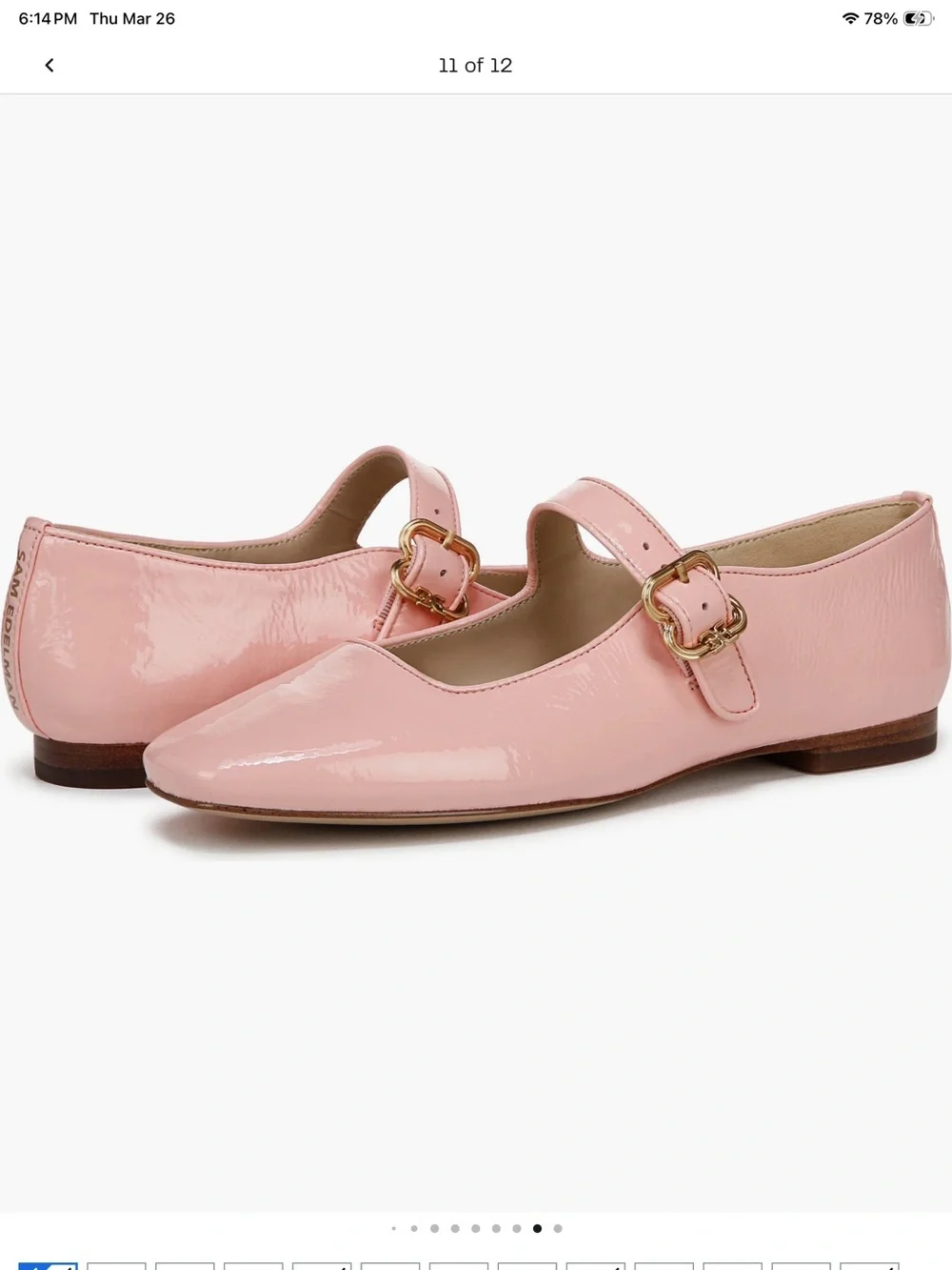 Sam Edelman Michaela Mary Jane Flat Pink patent leather NEW 7.5